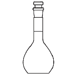Volumetric flask Capacity 500mL. Accuracy limits 0.25.